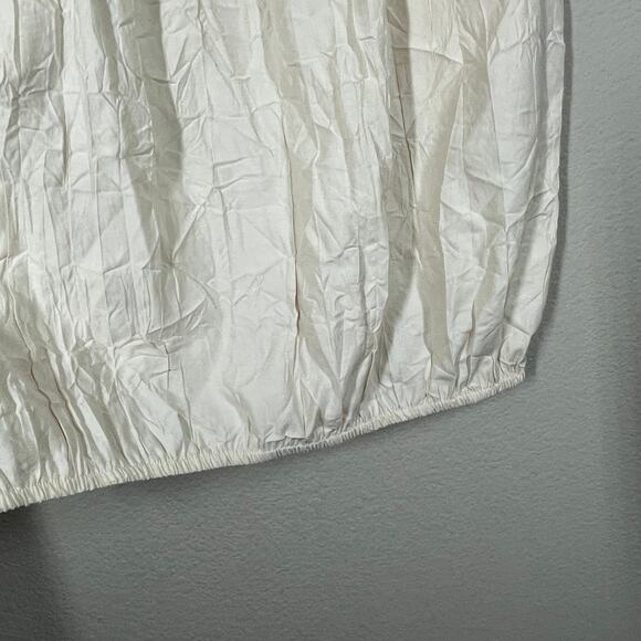 Bitte Kai Rand Small Senmei Crinkle Midi Skirt Beige Cotton Blend Elastic Waist - Picture 3 of 12